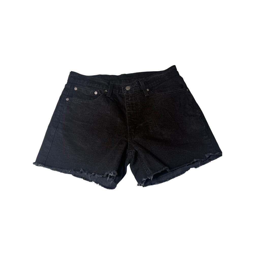 Levi's 501 High Waisted Black Denim Cutoffs Shorts Size 32